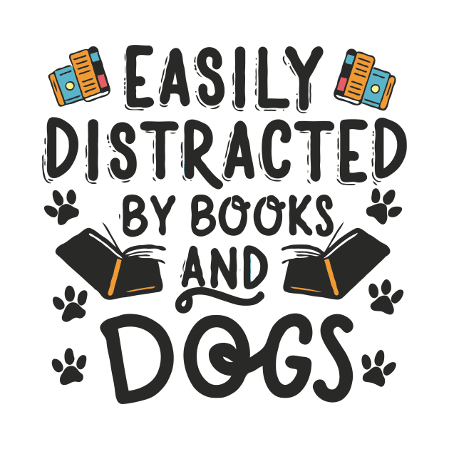 Easily Distracted By Books And Dogs. Funny Dog by Chrislkf