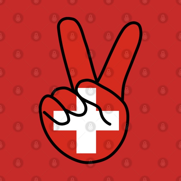 Switzerland Flag V Sign by DiegoCarvalho