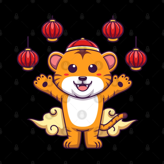 Cute chinese tiger artwork by onama.std