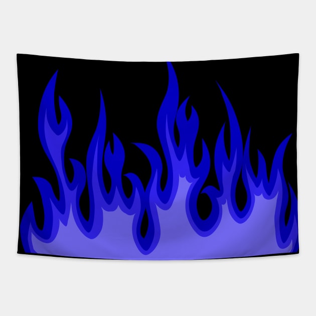 Blue fire grunge aesthetic Tapestry by Vity