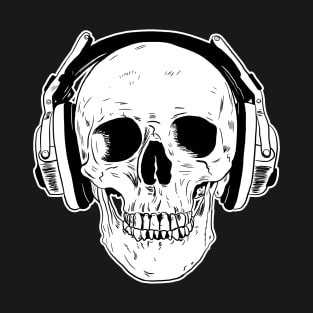 Skull Wearing Headphones T-Shirt