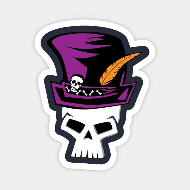 Mardi Gras Style Voodoo Witchdoctor Skull Magnet by Brobocop