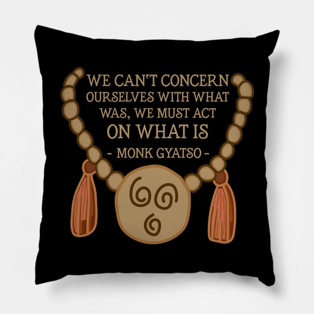 Monk Gyatso's Wisdom (Light) Pillow by Graograman