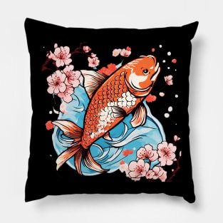 Cherry Blossom Koi Carp Fish Japanese Sakura Pillow