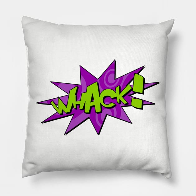 Whack Comic Book Design Pillow by markmurphycreative