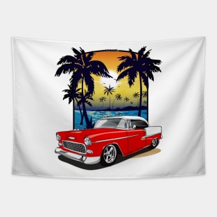 1955 Gypsy Red Chevy Bel Air Beach Print Tapestry