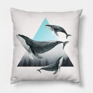 whales cross the sky Pillow