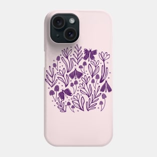 Enchanted woodland in purple Phone Case