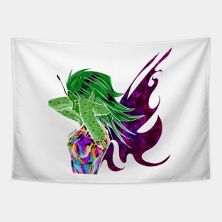 green magical fairy in ecopop pixie garden Tapestry