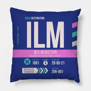 Wilmington (ILM) Airport Code Baggage Tag D Pillow