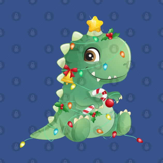 Disover Cute Christmas Tree T Rex Dinosaur - Christmas T Rex - T-Shirt