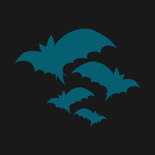 Blue Bats, Goth, Creepy Halloween T-Shirt