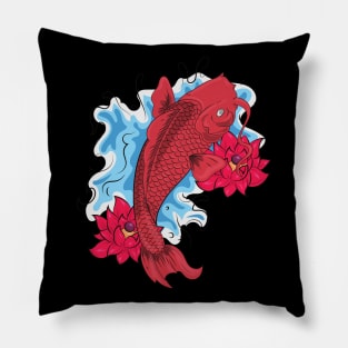 Koi Fish Tattoo Design Pillow