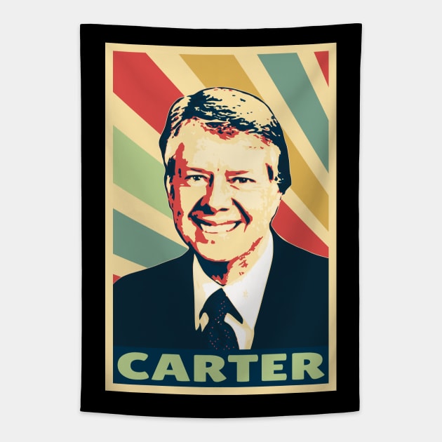 Jimmy Carter Vintage Colors Tapestry by Nerd_art