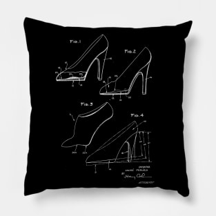 High Heels Vintage Patent Drawing Pillow