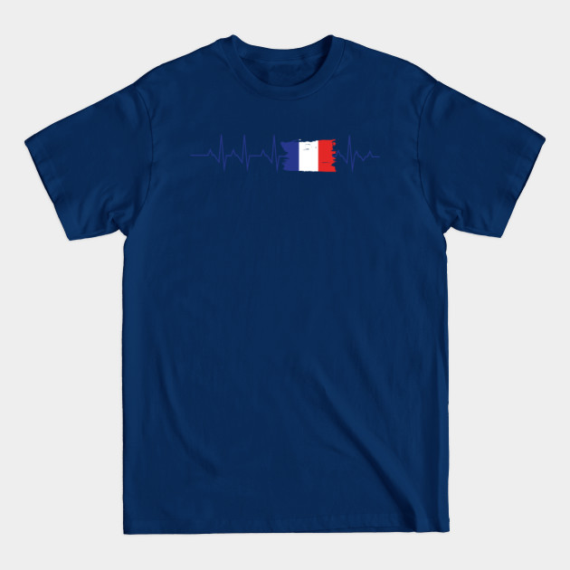 Disover France French flag heartbeat - France - T-Shirt
