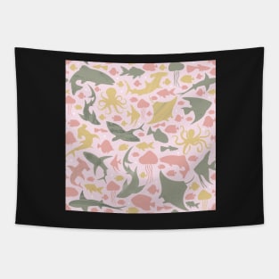 Fish in the pink sea Tapestry