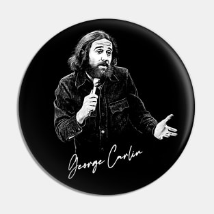 George Carlin // 70s Retro Fan Artwork Pin