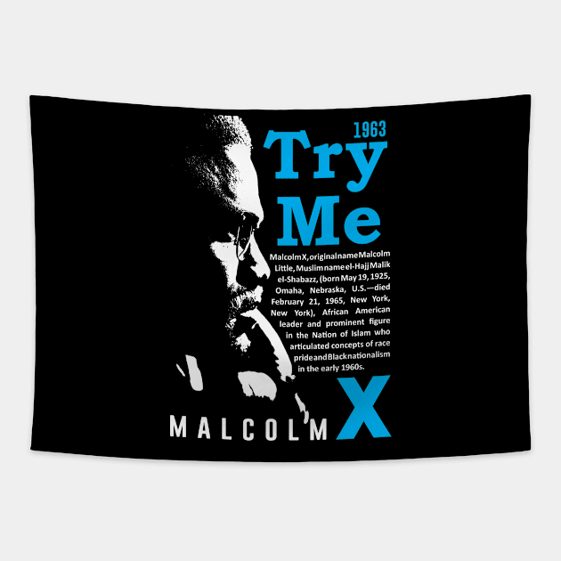 Try Me. By Malcolm X quote Tapestry by ZUNAIRA