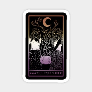 Midnight Margarita Moon - tarot card sapphic sunset pastel Magnet