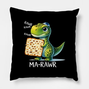 Funny Ma-RAWr Passover Dinosaur Matzo Jewish Holiday Pillow