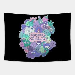 Kawaii Kindness Is Contagious Cute Doodle Tapestry