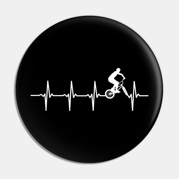 BMX Heartbeat Gift For BMX Riders Pin by OceanRadar