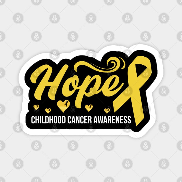 Hope For A Cure Childhood Cancer Awareness Support Childhood Cancer Warrior Gifts Magnet by T-shirt US
