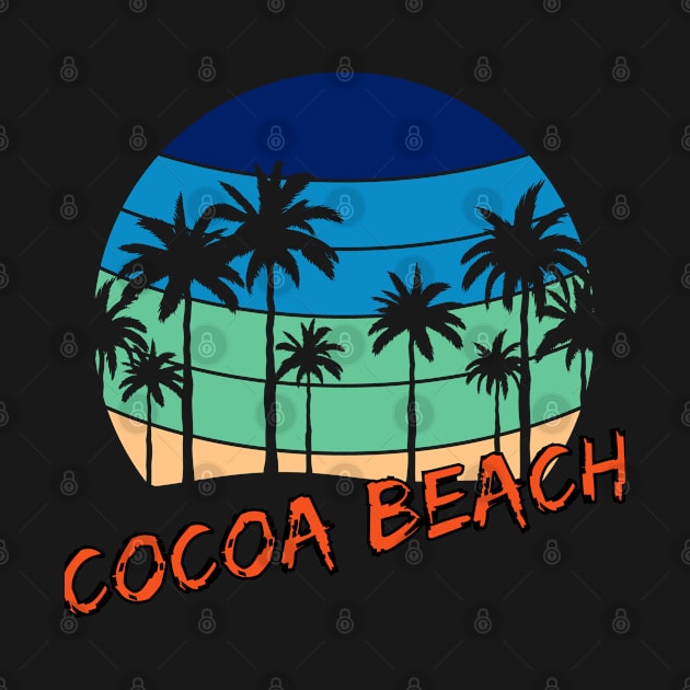 Cocoa Beach Retro Vintage Sunset Beach Design by eliteshirtsandmore