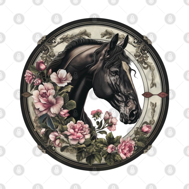 Beautiful Horse with Amazing Flowers Design by Mary_Momerwids