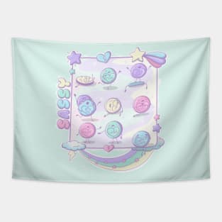 Cute sassy love hearts in kawaii style Tapestry