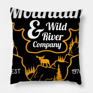 Outdoor Mountain River Moose | Wild Forest Elk Pillow