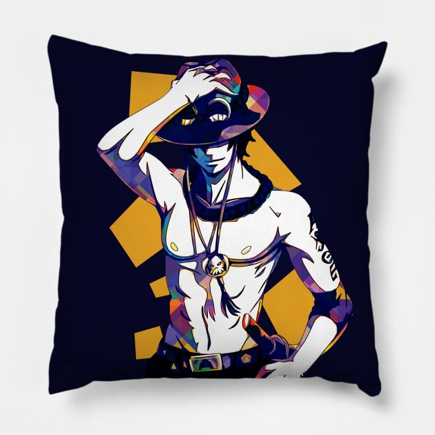 one piece - ace Pillow by mounier