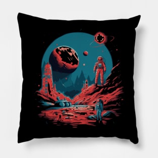 Journey to the moon, Sci Fi Pillow