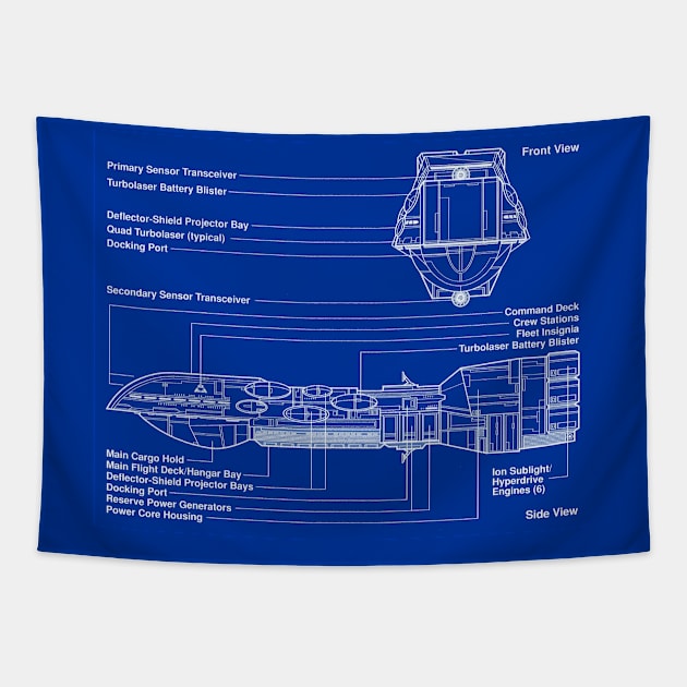 Imperial Dreadnaught Blueprint Tapestry by Starbase79