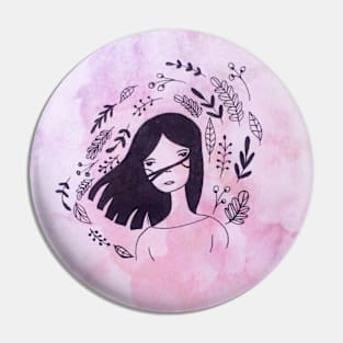 girly black & watercolor design Pin