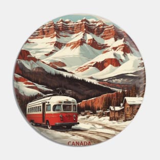 Alberta Canada Vintage Poster Tourism Pin