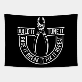 Build It Tune It Race It Brake It Fix It Repeat Tapestry