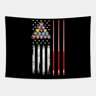 American Flag Billiard Pool Player Tapestry