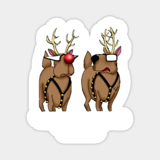 Funny Christmas Holiday Reindeer Cartoon Magnet