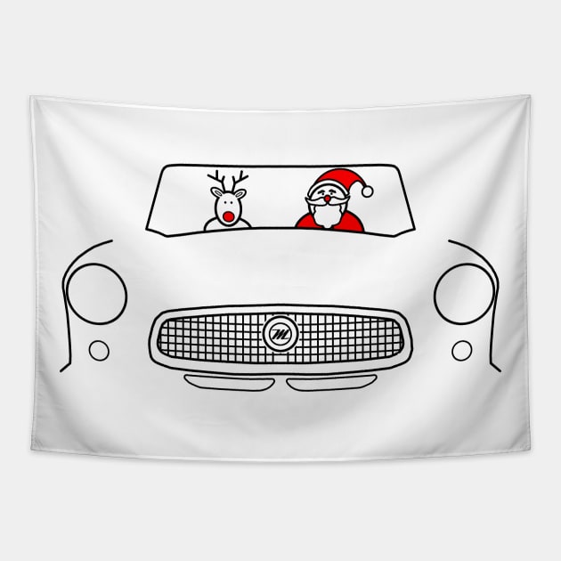 Nash Metropolitan classic car Christmas special edition Tapestry by soitwouldseem