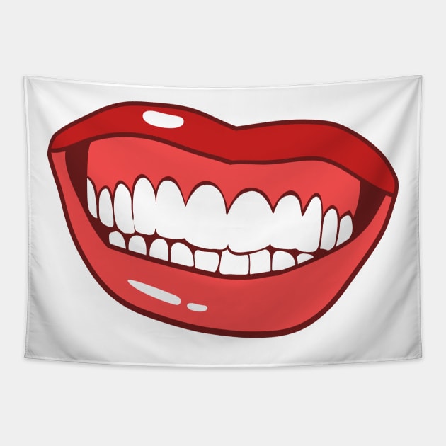 Lips in a smile Tapestry by kdegtiareva