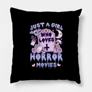 Just A Girl Who Loves Horror Movies - Pastel Goth Pillow