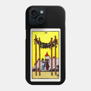 Card #25 - Four Of Wands - Rider Waite Smith Tarot Phone Case