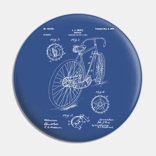 Bicycle Patent - Cycling Art - Blueprint Pin