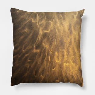 Alcohol ink abstract gold on a black background. Style incorporates the swirls of marble or the ripples of agate. Pillow