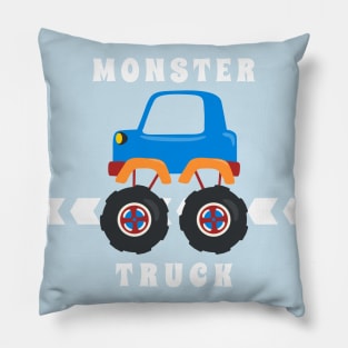 Vector illustration of monster truck with cartoon style. Pillow