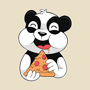 Cute Panda Eating Pizza T-Shirt
