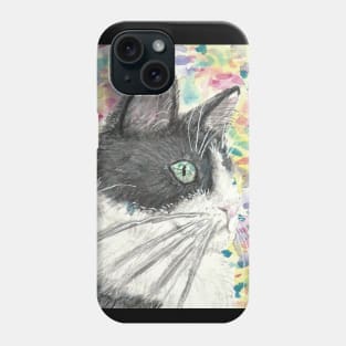 Cute cat face colorful painting Phone Case