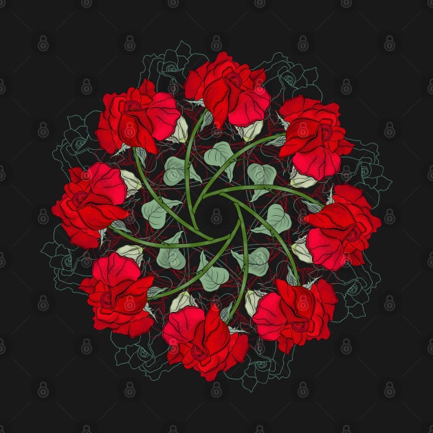 Red Rose Mandala by DaveDanchuk